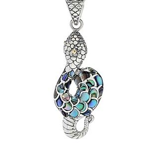 Artisan Silver by Samuel B. 18K Gold Accented Abalone Snake Pendant, NWOT